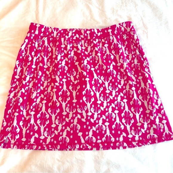 T by Talbots Skort Lobster Print Pink White Pull On Stretch plus size 2XP - Picture 7 of 13